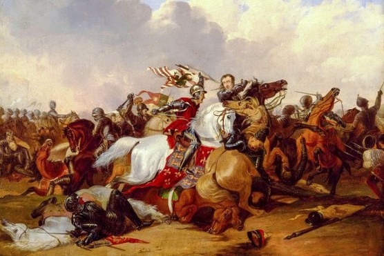 An 18th-century depiction of the battle of Bosworth, the 1485 clash that saw Henry VII’s army defeat that of Richard III, allowing the Tudor pretender to claim the throne (Photo by incamerastock/Alamy Stock Photo)