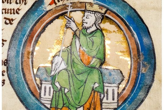 King Æthelstan shown in a manuscript dated to before 1399 (Photo by incamerastock/Alamy Stock Photo)