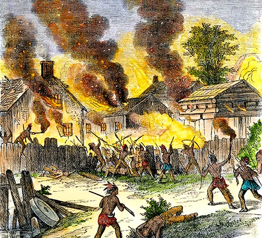 A joint Franco-Native Indian raid left 56 residents of Deerfield, a small township in north-western Massachusetts, dead. (Alamy)