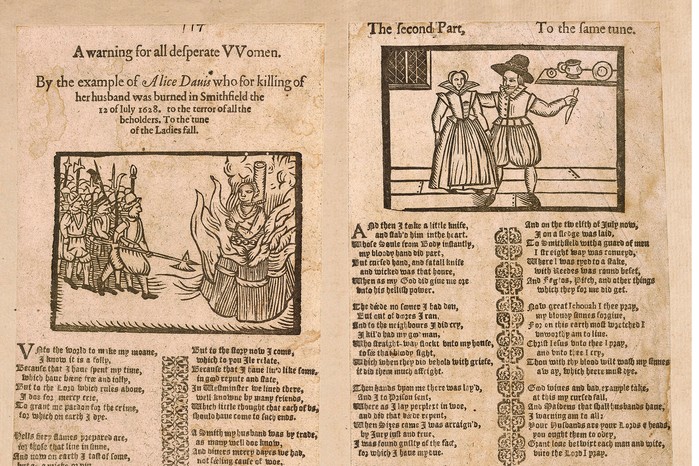A ballad about Alice Davis, who was burned in 1628 for the crime of killing her husband. A ballad about Alice Davis, who was burned in 1628 for the crime of killing her husband.