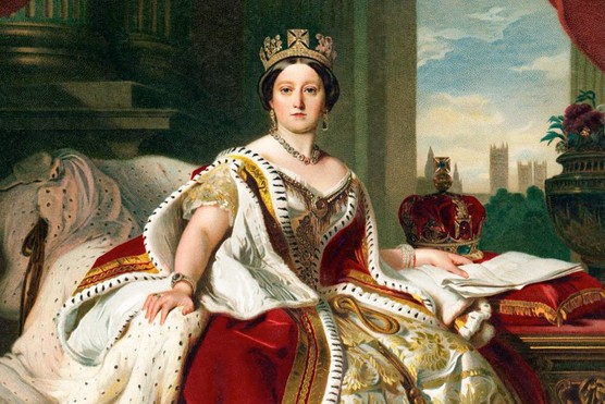 Queen Victoria in her coronation robes.