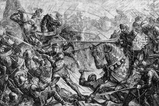 The battle of Towton during the War of the Roses, 1461. (Photo by Hulton Archive/Getty Images)