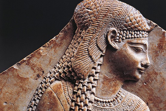 A bas relief fragment portraying Cleopatra