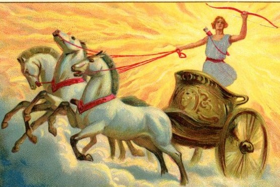 Helios driving a chariot