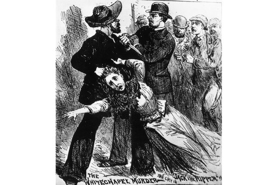 An engraving from 'The Illustrated Police News', c1889, imagines Jack the Ripper