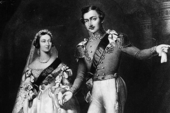 Queen Victoria refused to wear her crimson velvet robes of state for her wedding to Albert. Instead, she opted for a dress of pure white and “simple magnificence”. (Photo by Rischgitz/Getty Images)