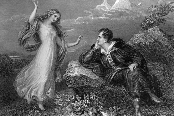 Painting of Lord Byron and his Muse