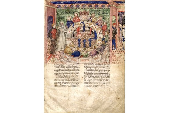 The Knights of the Round (Miniature from La Quête du Saint Graal et la Mort d'Arthus), c1220. Found in the collection of the Bibliothèque Nationale de France. (Photo by Fine Art Images/Heritage Images/Getty Images)