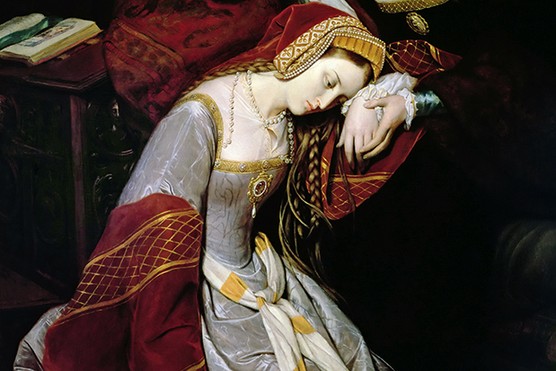 Anne Boleyn during her imprisonment in the Tower of London, a c1835 painting by Édouard Cibot (Photo by Fine Art Images/Heritage Images/Getty Images)