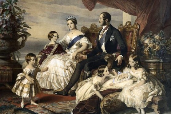 A portrait of Queen Victoria and Prince Albert with five of their nine children, by Frederick Winterhalter