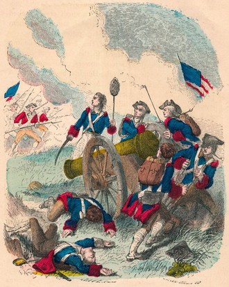 A battle taking palce during the early stages of the American Revolutionary War. A battle taking palce during the early stages of the American Revolutionary War.