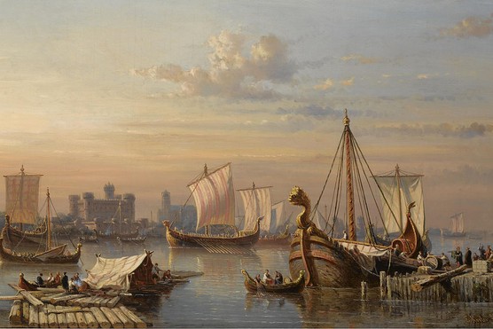 How much do you know about the Vikings? Test your knowledge with our quiz. This mid-19th century painting shows Viking ships on the River Thames. (Photo by Fine Art Images/Heritage Images/Getty Images)
