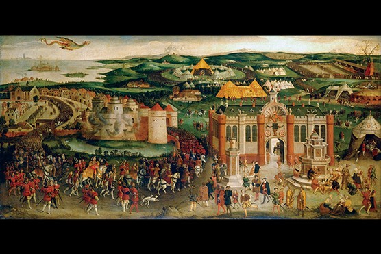 Painting of the Field of Cloth of Gold (artist unknown) from around 1545