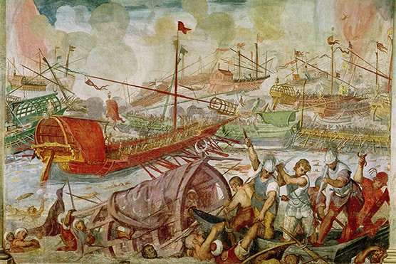 Mural of the battle of Actium from 1600