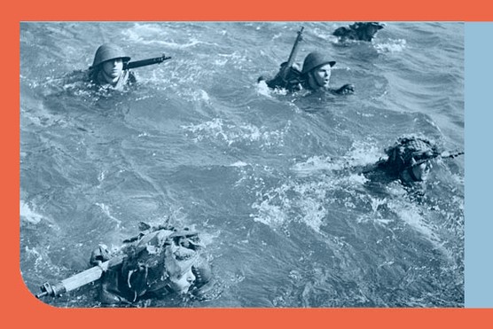 British troops learn to swim in full kit on a training course in May 1944. "A blind man could see something big was about to happen," said one soldier. (Image by Getty Images)