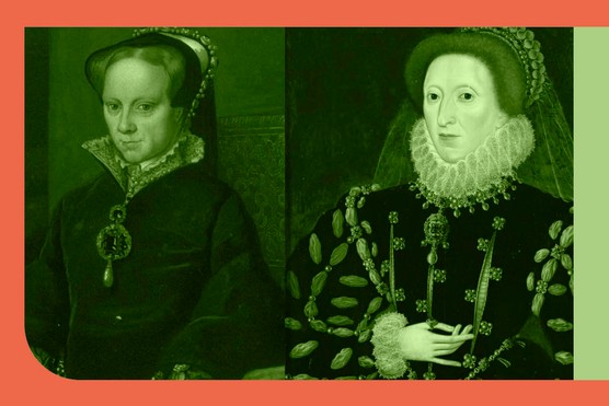 Half-sisters and daughters of Henry VIII: Mary Tudor (left) and Elizabeth I, who both reigned as queen of England. (Photos by Getty Images)