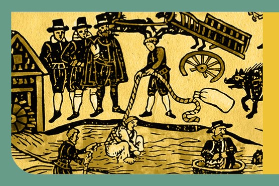 Suspected witch Mary Sutton is “swum” in a Bedfordshire millpond in 1612, as shown in a contemporary illustration. (Picture by Getty Images)
