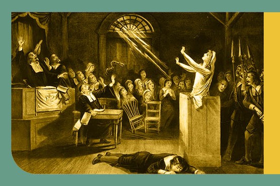 A scene from the Salem witch trials, depicted in a 19th-century lithograph. How two girls’ accusations of witchcraft escalated into one of the darkest episodes in early American history has long puzzled historians. (Image by Alamy)
