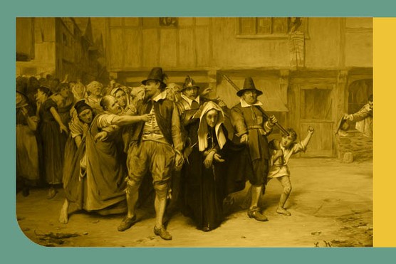 An 1866 painting imagines a suspected ‘witch’ being led away from a braying mob during the 17th century (Photo by WAVE: The Museums, Galleries and Archives of Wolverhampton/Getty Images)