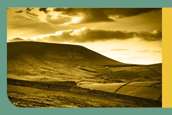 Afternoon sunlight casting shadows on the hills, Lancashire, England UK (Getty Images)