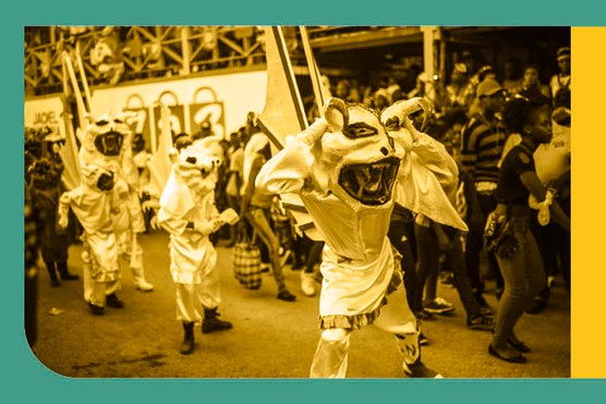 Haitians celebrate Kanaval, which takes place in the run-up to Lent. Later, over Easter, Haitian secret societies will use brooms to ‘sweep up’ zonbi spirits. (Photo by Jessica Obert/SOPA Images/LightRocket via Getty Images)