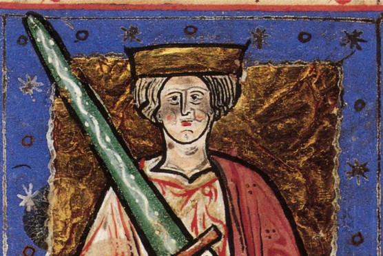 A depiction of King Æthelred II holding a sword
