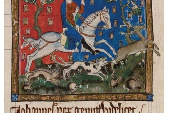 King John hunting on horseback