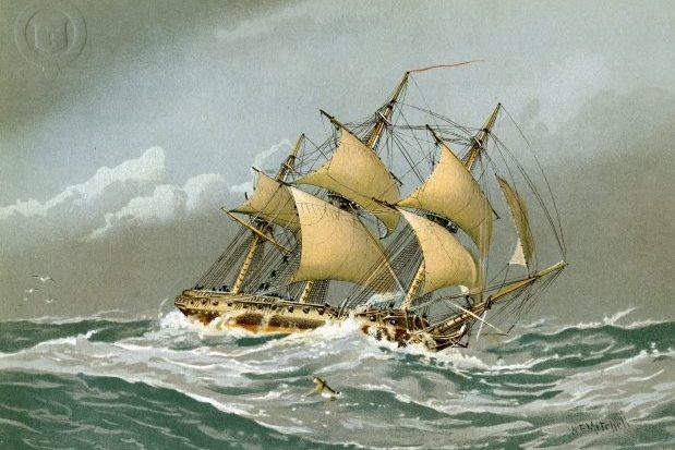 A Royal Navy 28 gun frigate c1794