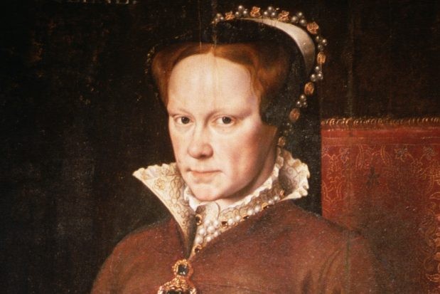 A 17th century Dutch portrait of Queen Mary I of England (1516-1558), eldest daughter of Henry VIII. She was nicknamed "Bloody Mary" for her persecution of English Protestants. The painting hangs in the Dutch Room of the Gardner Museum in Boston. | Located in: Isabella Stewart Gardner Museum. (Photo by Kevin Fleming/Corbis/VCG via Getty Images)