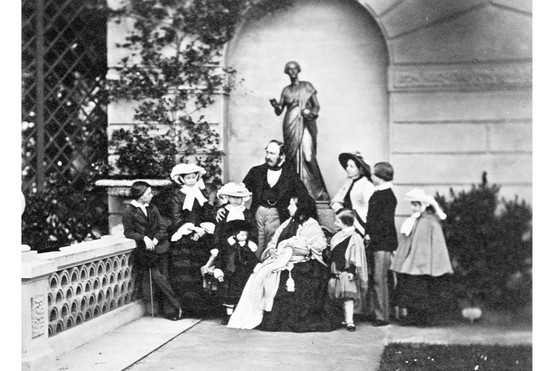 Queen Victoria of Great Britain with her husband, Prince Albert, and their nine children. (Photo by Rischgitz/Getty Images)