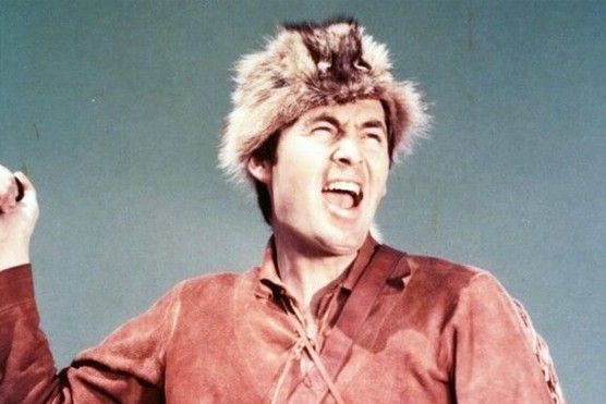 Fess Parker, an American actor, as Davy Crockett